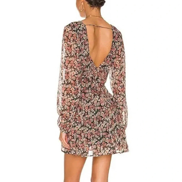 Bardot Cut Out Frill Mini Dress in Floral - NEW - Size XS (2 US) - Picture 2 of 9